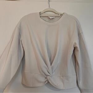 For The Republic Cream Twist-Front Sweatshirt